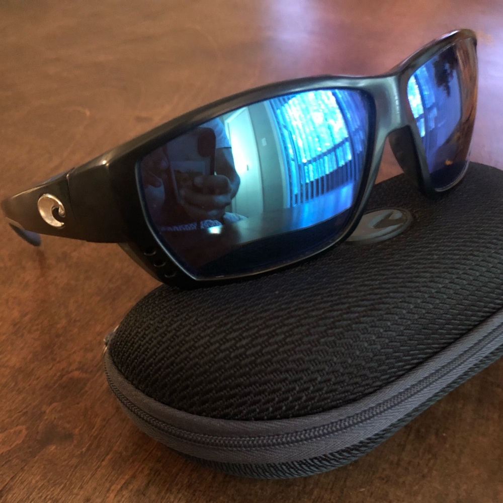 Black/Blue lens tuna alley costa sunglasses